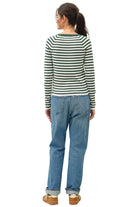 Women's Striped SLim Fit Raglan Sleeve Sweater 65720