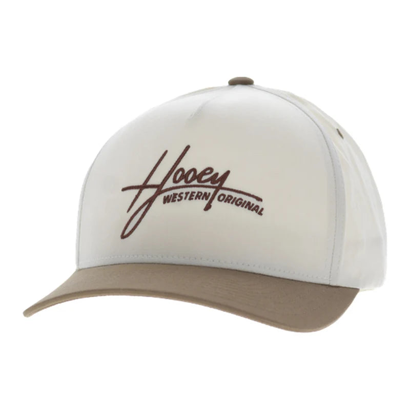 Hooey Men's Cream/Brown Mark Out 5-Panel Full Surround Snapback Cap 2601T-CRBR