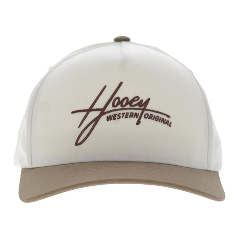 Hooey Men's Cream/Brown Mark Out 5-Panel Full Surround Snapback Cap 2601T-CRBR