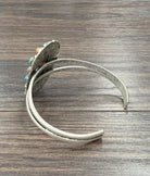 Women's Isac Silver and Turquoise 212" Western Gemstone Brass C-Cuff Bracelet 