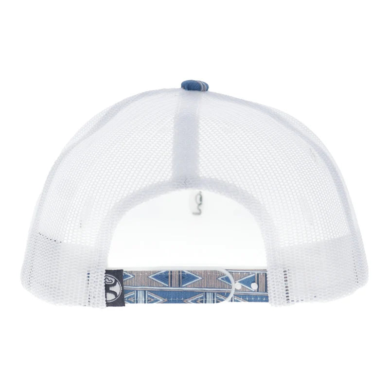Hooey Men's Blue/White Doc 5-Panel Trucker Snapback 2602T-BLWH