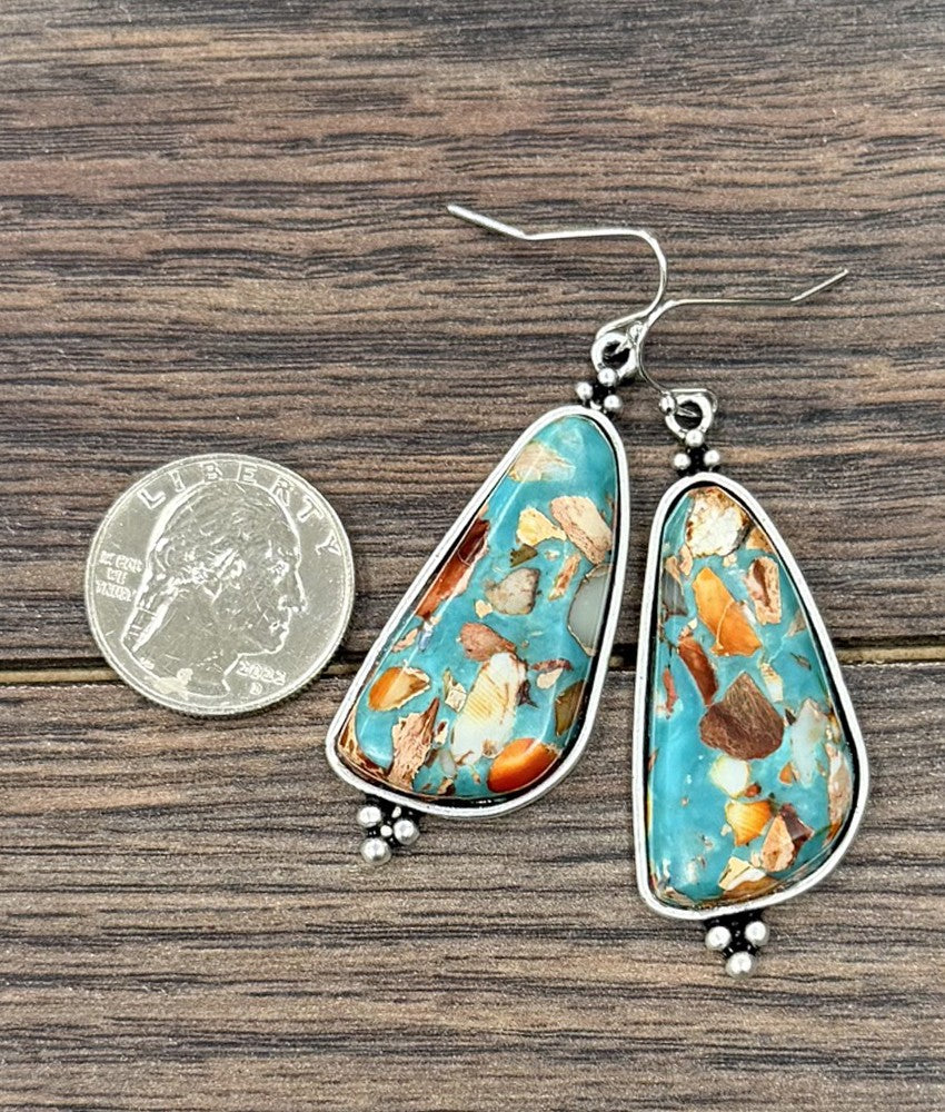 Isac Women's Big 2" Western Gemstone Earrings 