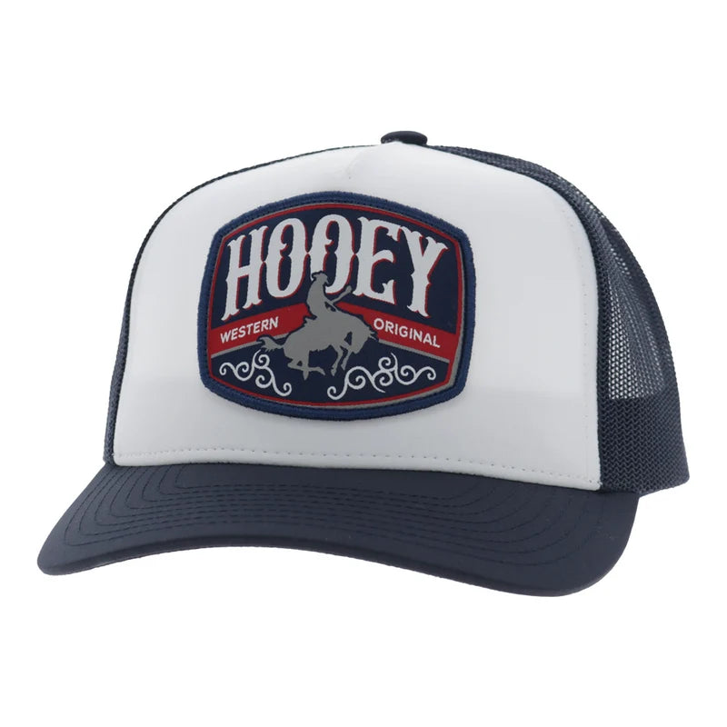 Hooey Men's White/Navy Salado 5-Panel Trucker Snapback 2604T-WHNV