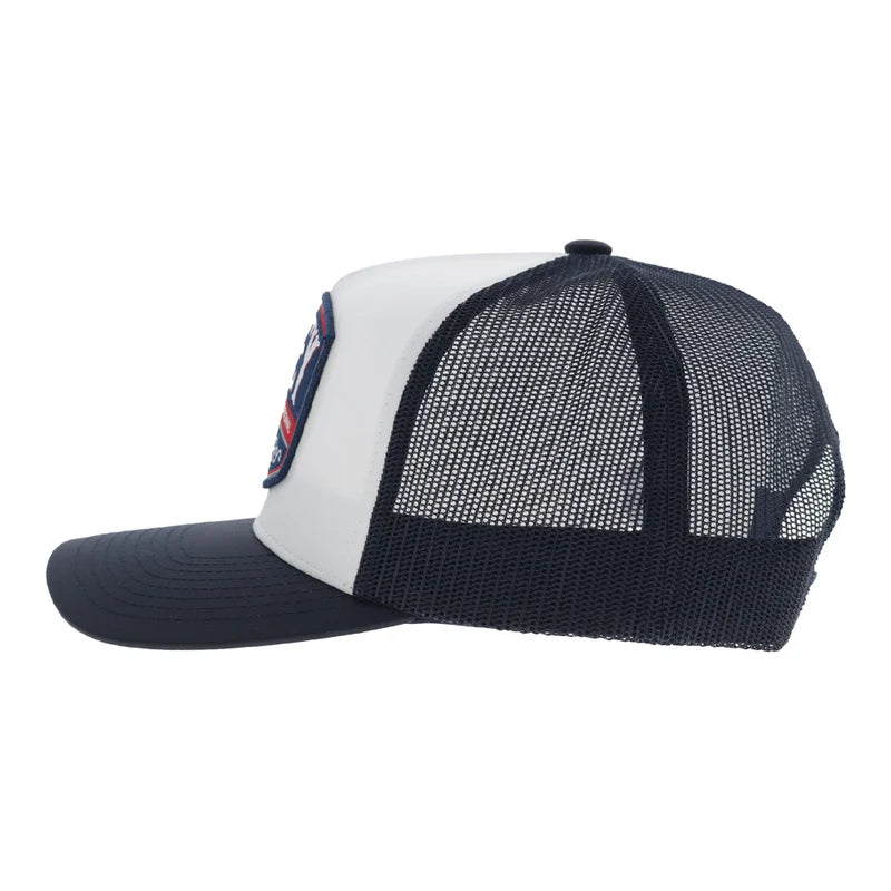 Hooey Men's White/Navy Salado 5-Panel Trucker Snapback 2604T-WHNV