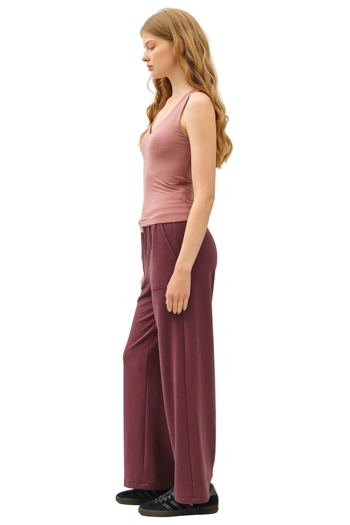 Be Cool Women's Basic Full Length V-neck Tank Top 