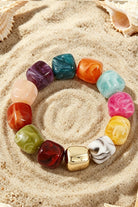 Women's Multicolor Boho Resin Geometric Bead Stretch Bracelet