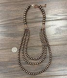 Isac Women's 30" Copper Western Bead Layered Necklace