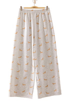 Very J Women's Gray Dachshund Print Sweatshirt and Wide Leg Pants Set 