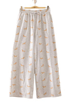 Very J Women's Gray Dachshund Print Sweatshirt and Wide Leg Pants Set 