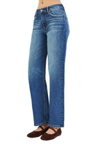 Risen Women's Dark Wash High Rise Straight Jeans