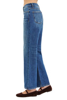 Risen Women's Dark Wash High Rise Straight Jeans