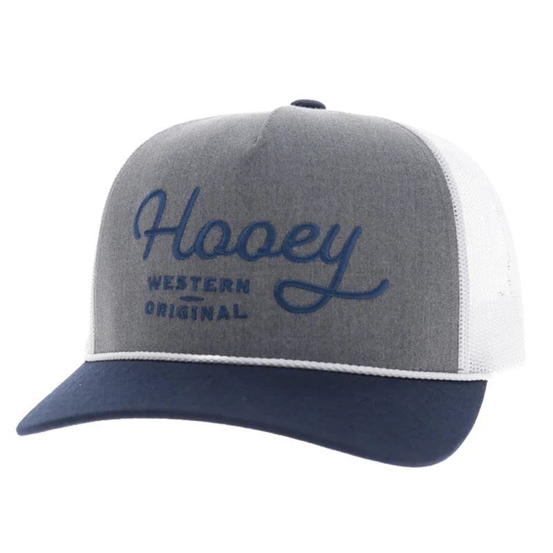 Men's Hooey "OG" Hat Charcoal/White with Navy Stitching 2660T-CHWH