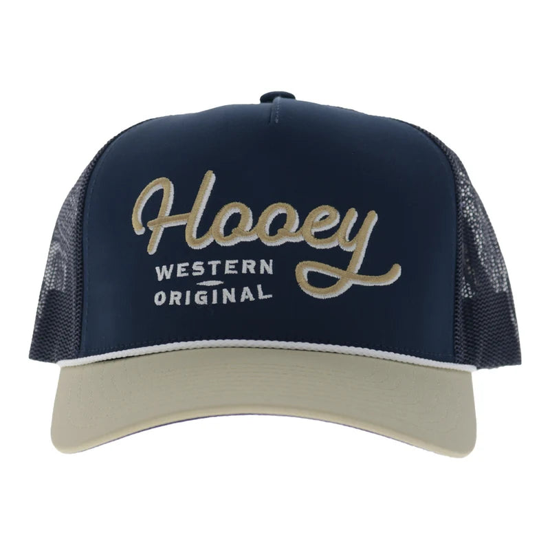 Hooey Men's Navy/Tan OG 5-Panel Trucker Snapback 2660T-NVTN