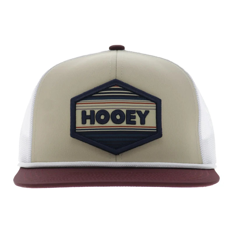 Hooey Men's Tan/White Mesa 6-Panel Trucker Snapback 2687T-TNWH