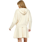 Women's Cream Hooded Long Sleeve Sweater Top