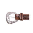 Men's Cowboy Chrome Belt with Double Stitched Border and Window Inlay 2775