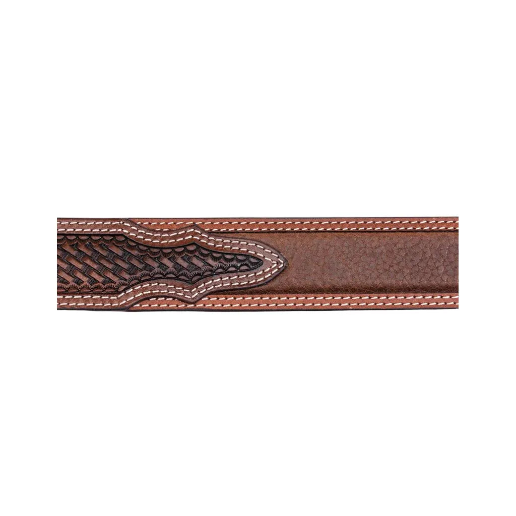 Men's Cowboy Chrome Belt with Double Stitched Border and Window Inlay 2775
