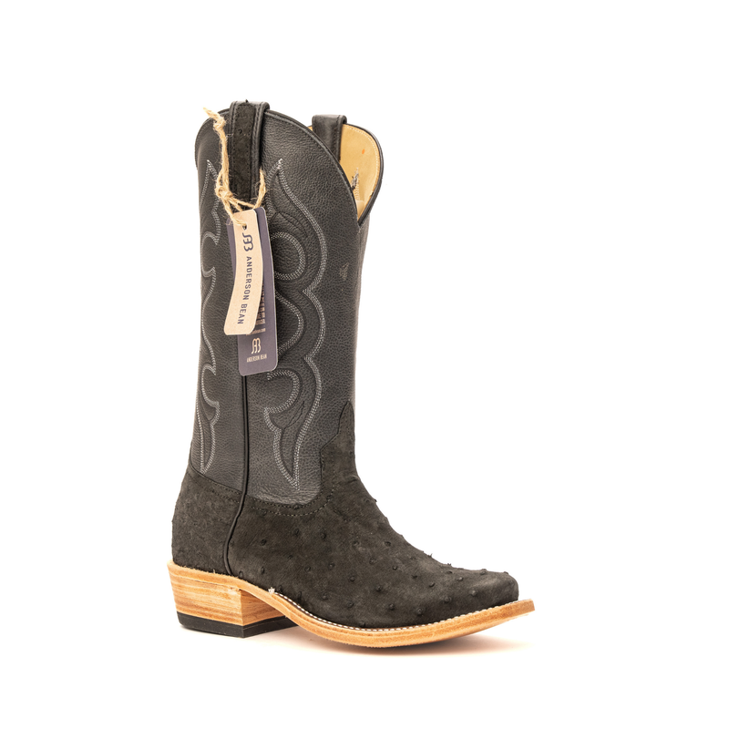 Anderson Bean Sueded Full Quill Ostrich with 13"Silver West Tops - Crazy House Western Wear