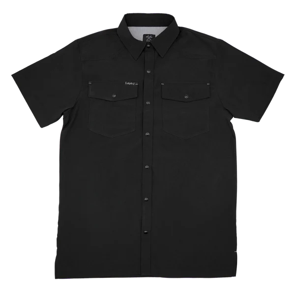 Boy's SanJac Short Sleeve Midnight Black Snap Up Shirt Y-COAHUILA-S/S-BLK - Crazy House Western Wear
