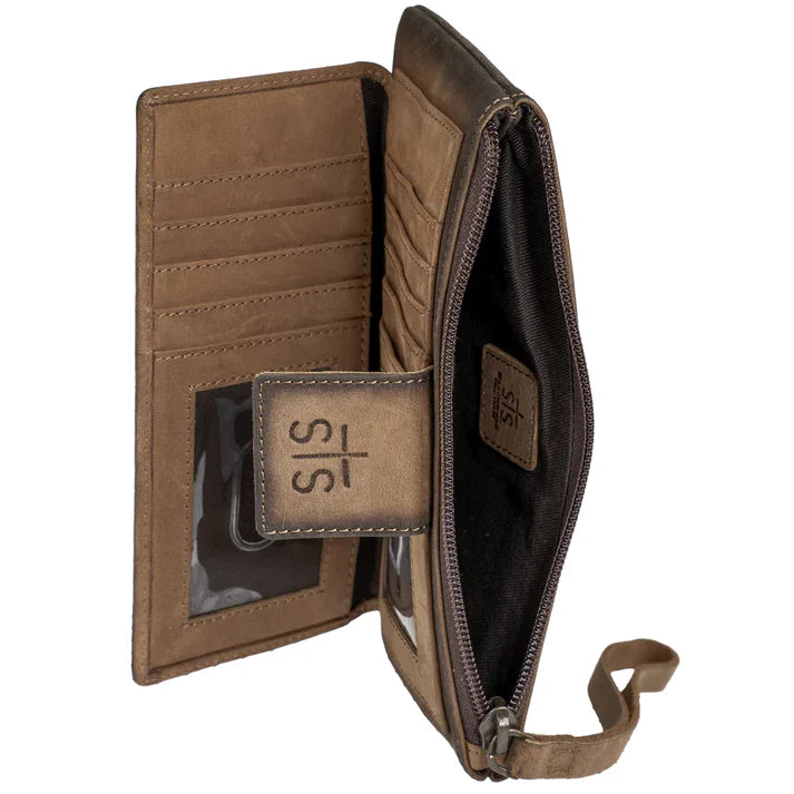 Women's STS Ranchwear Baroness Basic Bliss Haley Brown Genuine Leather Wallet STS61798