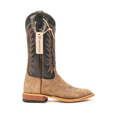 Anderson Bean Eastwood Camel with 13" Essex Blue Kidskin Top - Crazy House Western Wear