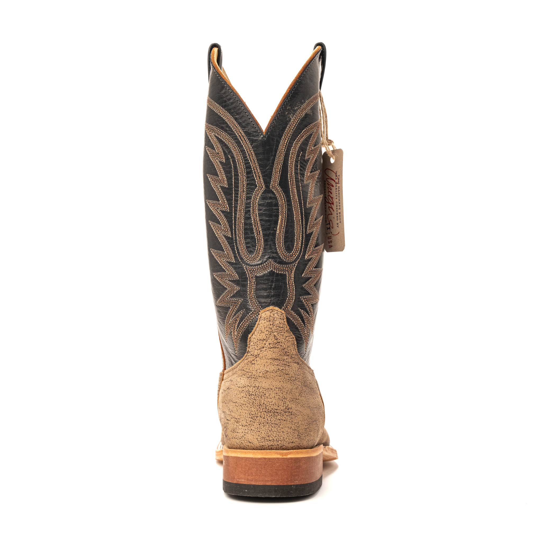 Anderson Bean Eastwood Camel with 13" Essex Blue Kidskin Top - Crazy House Western Wear