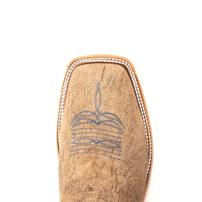 Anderson Bean Eastwood Camel with 13" Essex Blue Kidskin Top - Crazy House Western Wear
