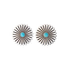 Women's West & Co Silver Concho Burst Post Earrings with Turquoise Accent E1418