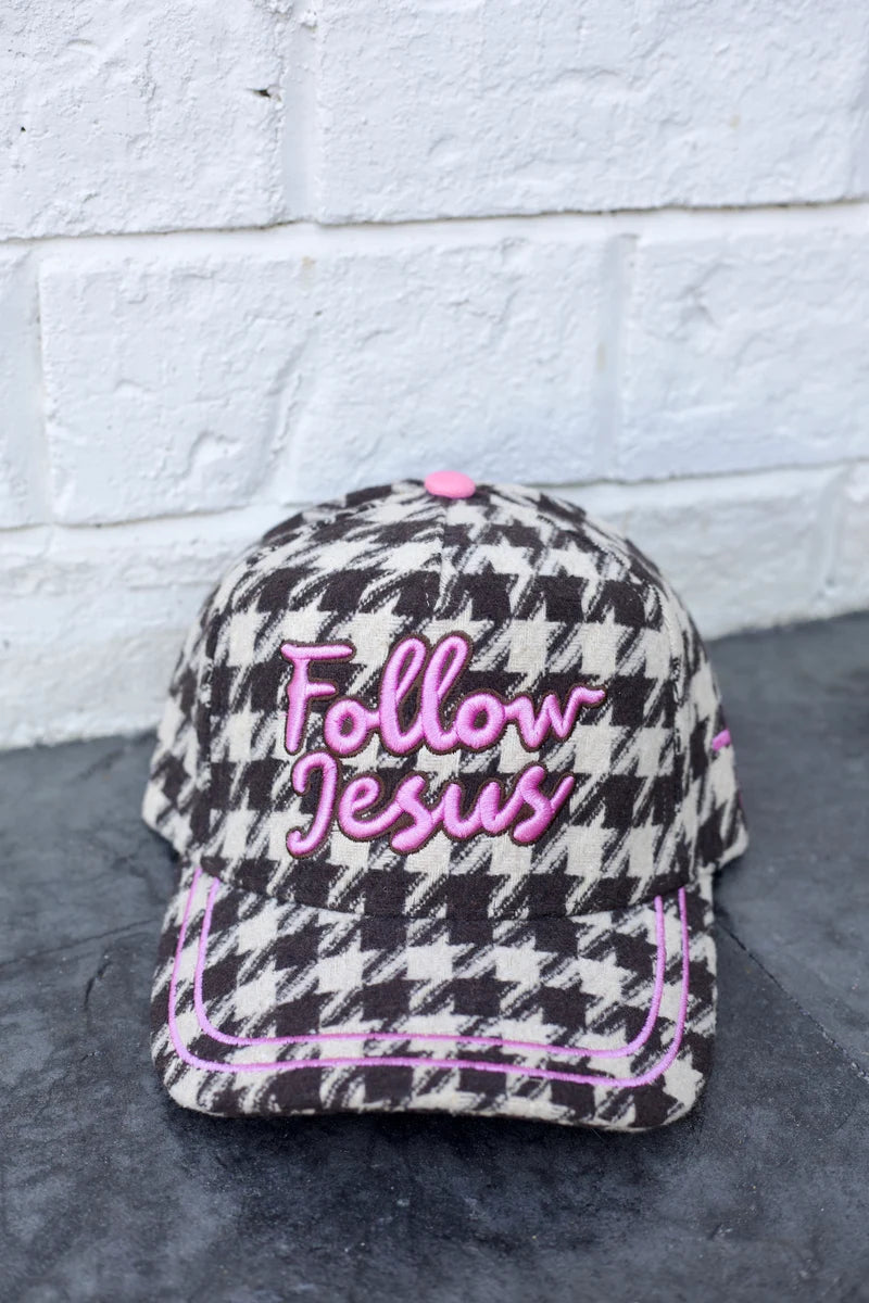 Poppy and Pine Women's Follow Jesus Houndstooth Cap 