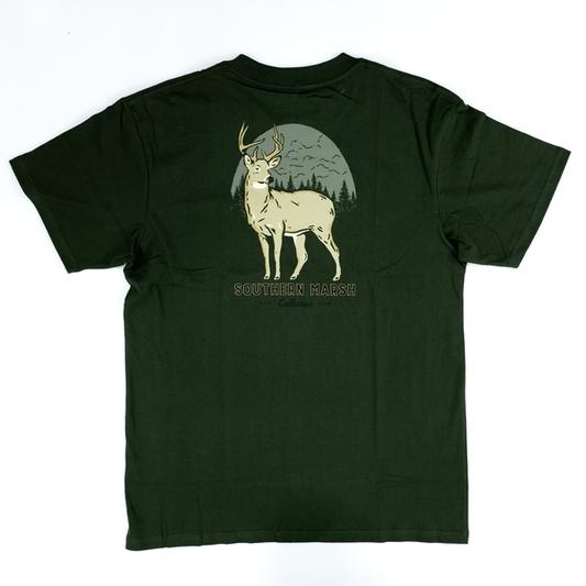 Men's Southern Marsh Eight Point Dark Olive Tee A8PT-DLV