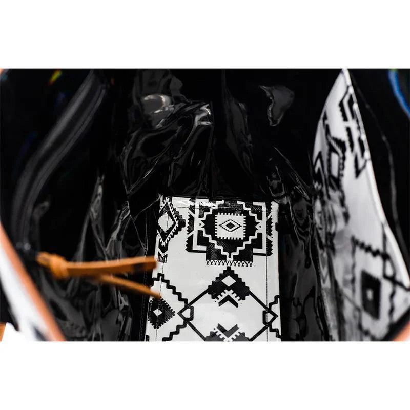 Women's Hooey "Whiteriver" White and Black Aztec Tote Bag HCT003-WHB - Crazy House Western Wear