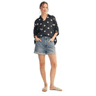 Women's Black Polka Dot Satin Top G13482-7