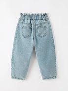 Rylee Faith Girl's Light Wash Bow Applique Relaxed Fit Jeans 