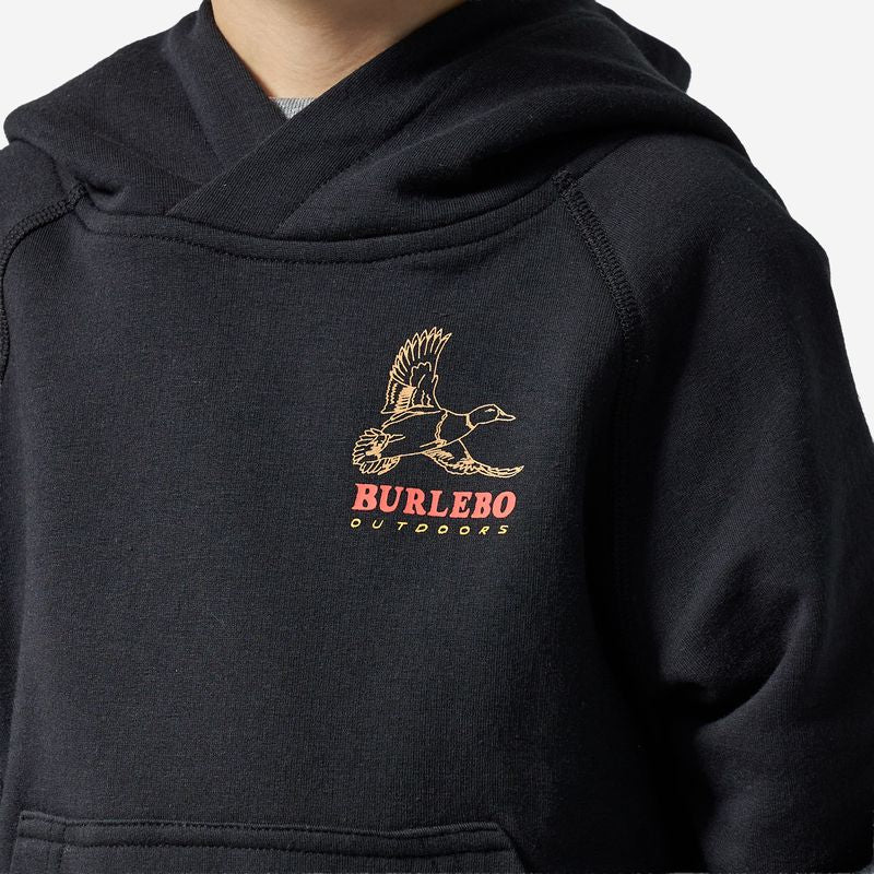 Burlebo Boy's Black Duck Wild Fleece Hoodie Y-FH-DKW-BLK