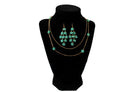 Women's Blazin Roxx 2 Gold Chains with Turquoise Beads Jewelry Set 301001228