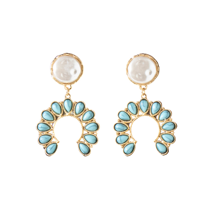 Women's Blazin Roxx Turquoise Semi Circle Earrings 3054433