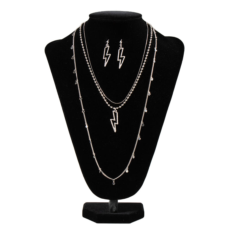 Women's Blazin Roxx Silver Necklace and Earring Set 3055336