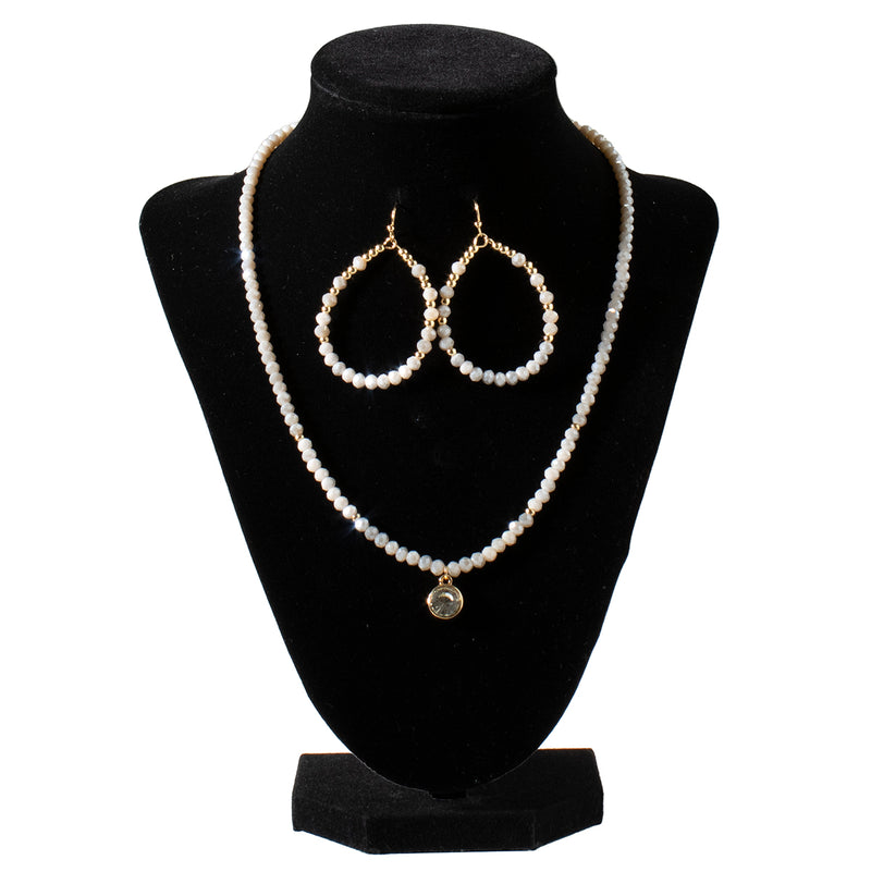 Women's Blazin Roxx Grey and Gold Earrings and Necklace 30561231