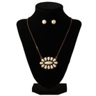 Women's Blazin Roxx White Antique Oval Earring and Necklace Set 3058105