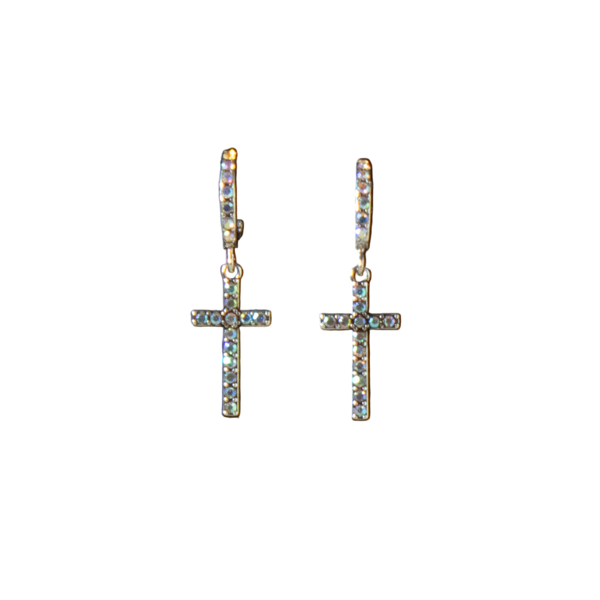 Women's Blazin Roxx Multi Color Cross Pendant Hoop Earrings 3058297