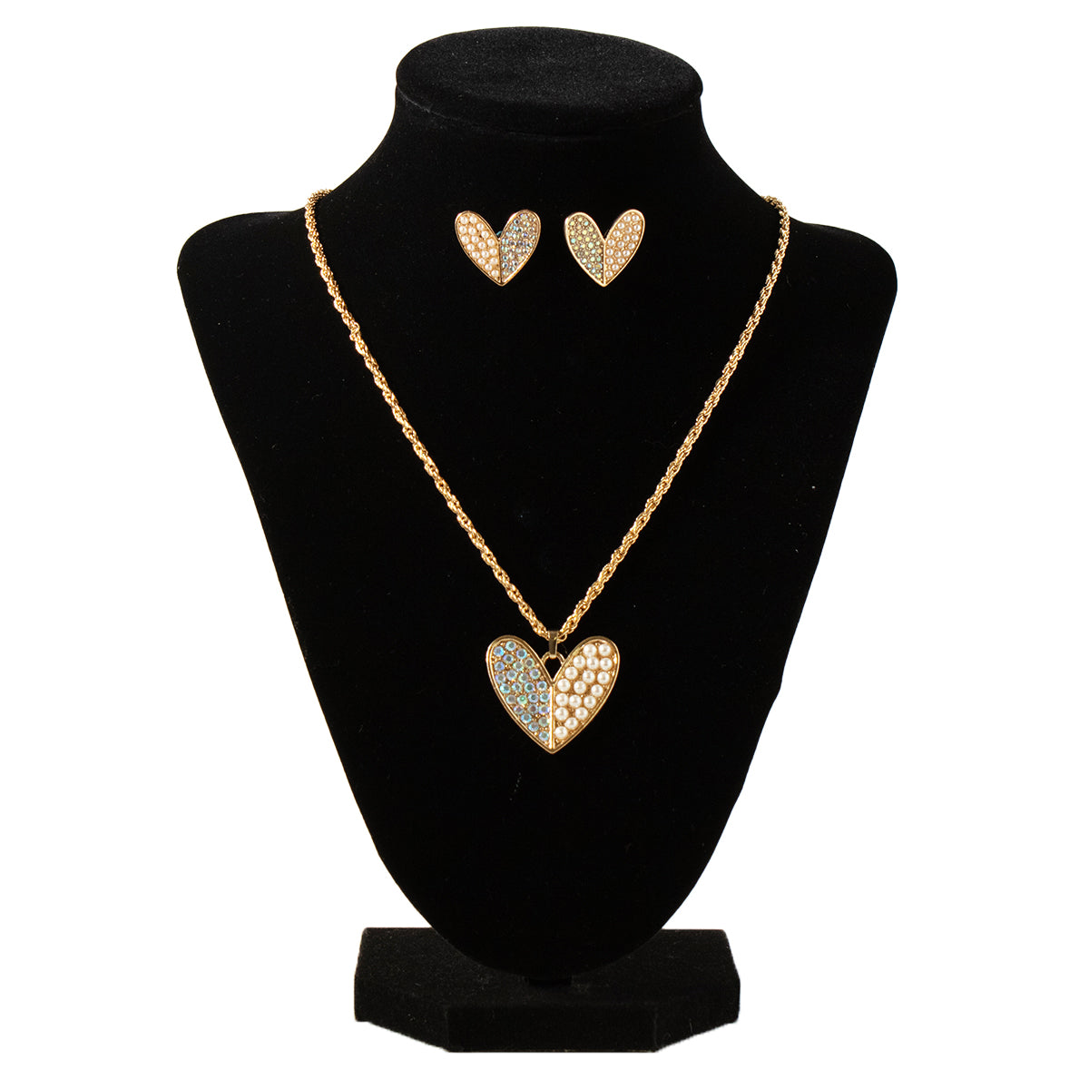 Women's Blazin Roxx Plated Chain with Heart Pendant Set 3058435