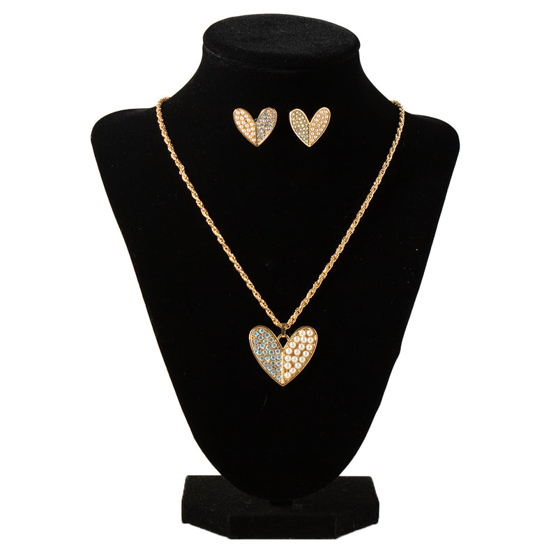 Women's Blazin Roxx Plated Chain with Heart Pendant Set 3058435