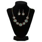 Women's Blazin Roxx Turquoise Flower Pendant Earring and Necklace Set 3058633