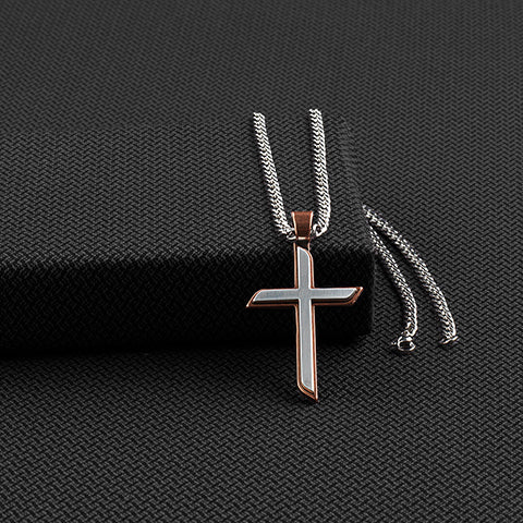 Men's Twister Stainless Chain with Cross Pendant 32158
