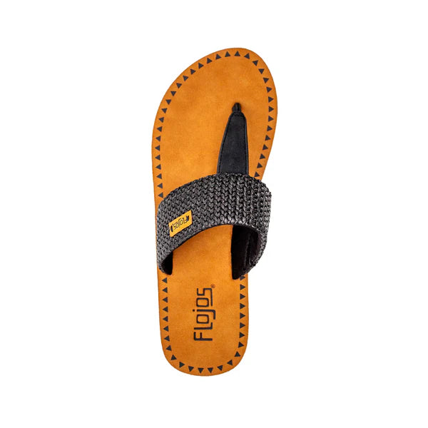 Women's Flojo Black Raffia Grace Hooded Sandals 329-BLACK RAFFI