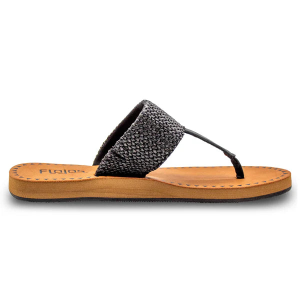 Women's Flojo Black Raffia Grace Hooded Sandals 329-BLACK RAFFI