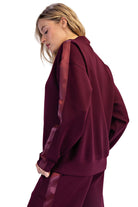 Women's Rae Mode Scuba Luxe Satin Crew Neck Pullover T0068