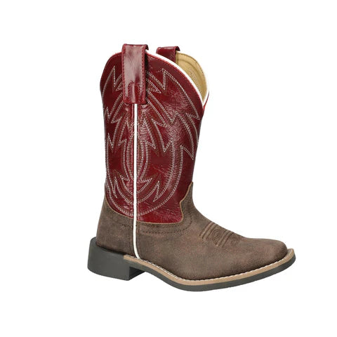 Boy's Smoky Mountain Brown/Burgundy Western Boots 3316C