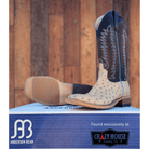 Anderson Bean Tan Vintage Full Quill Ostrich with 13" Black Aniline Top - Crazy House Western Wear