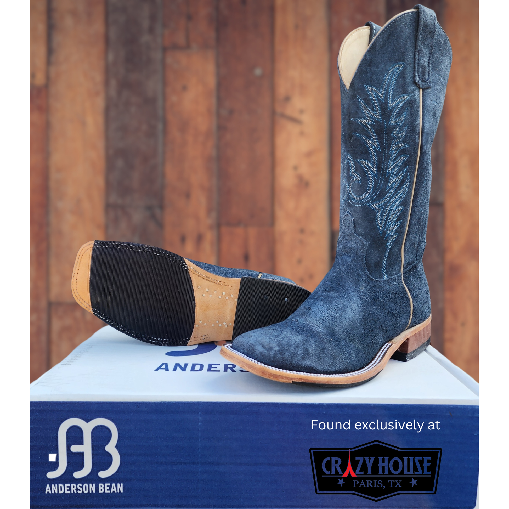 Anderson Bean Navy Safari Suede - Crazy House Western Wear